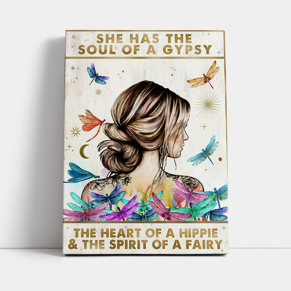 The Soul Of A Gypsy - Boho Positive Inspirational Quotes Wall Decor - Encouragement Gifts For Women