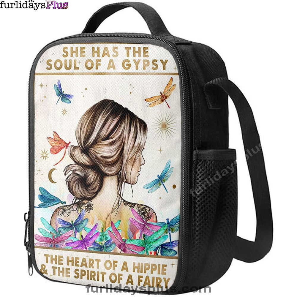 The Soul Of A Gypsy, Boho Positive Inspirational Quotes Lunchbag, Encouragement Gifts For Women