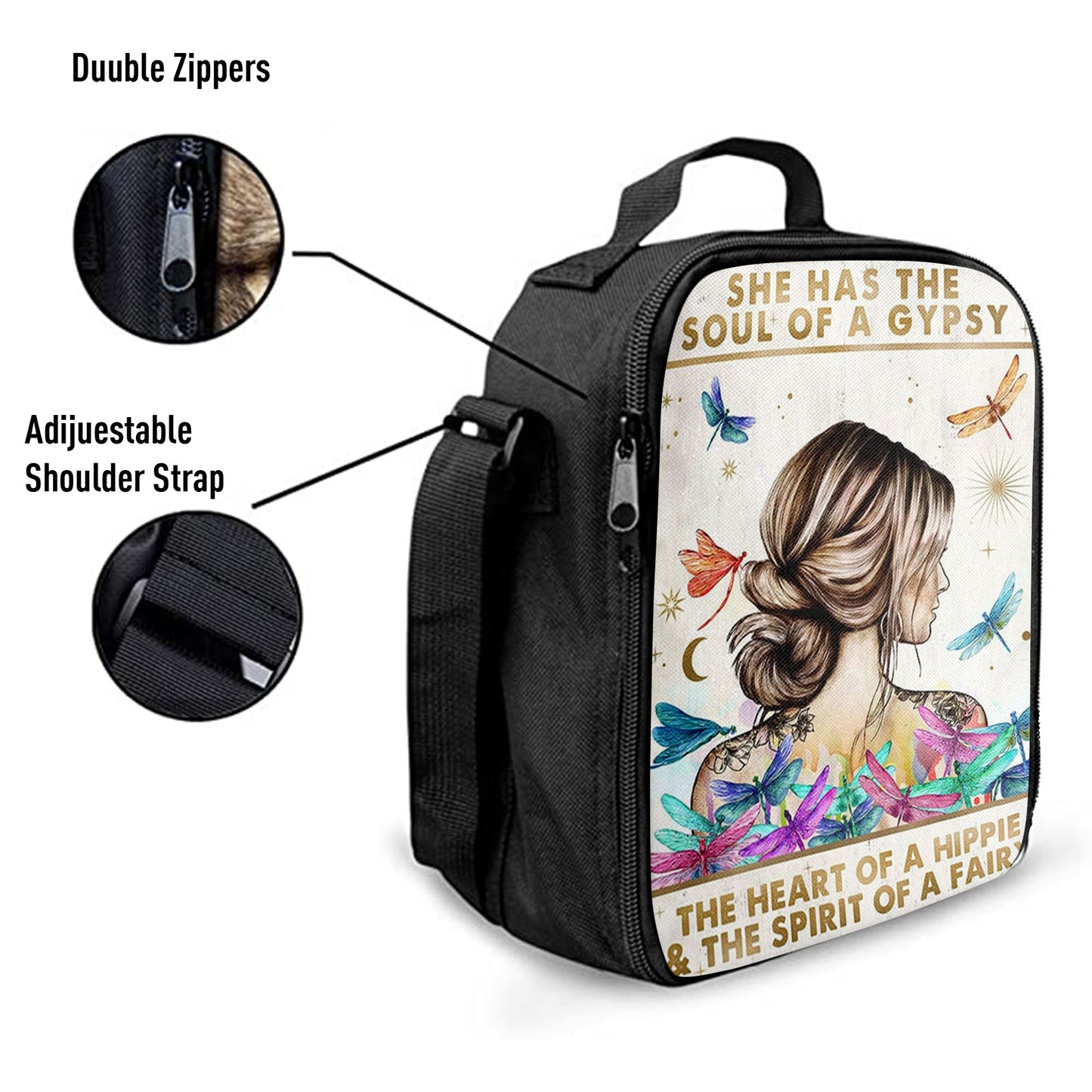 The Soul Of A Gypsy, Boho Positive Inspirational Quotes Lunchbag, Encouragement Gifts For Women