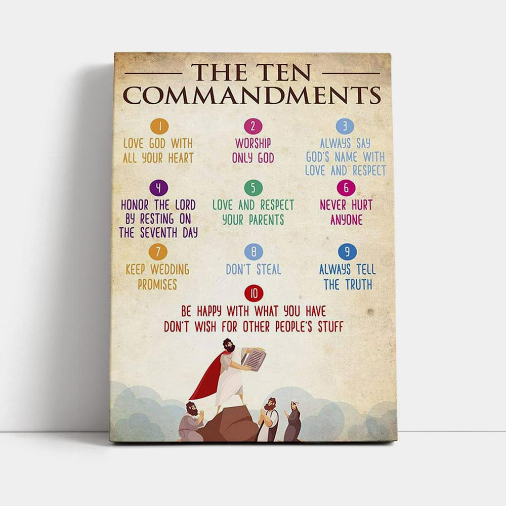 The Ten Commandment Canvas Wall Art - Christian Canvas Wall Art Decor