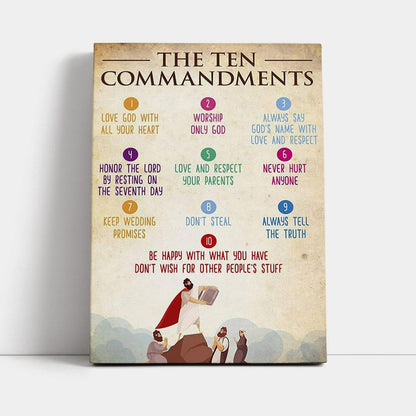 The Ten Commandment Canvas Wall Art - Christian Canvas Wall Art Decor