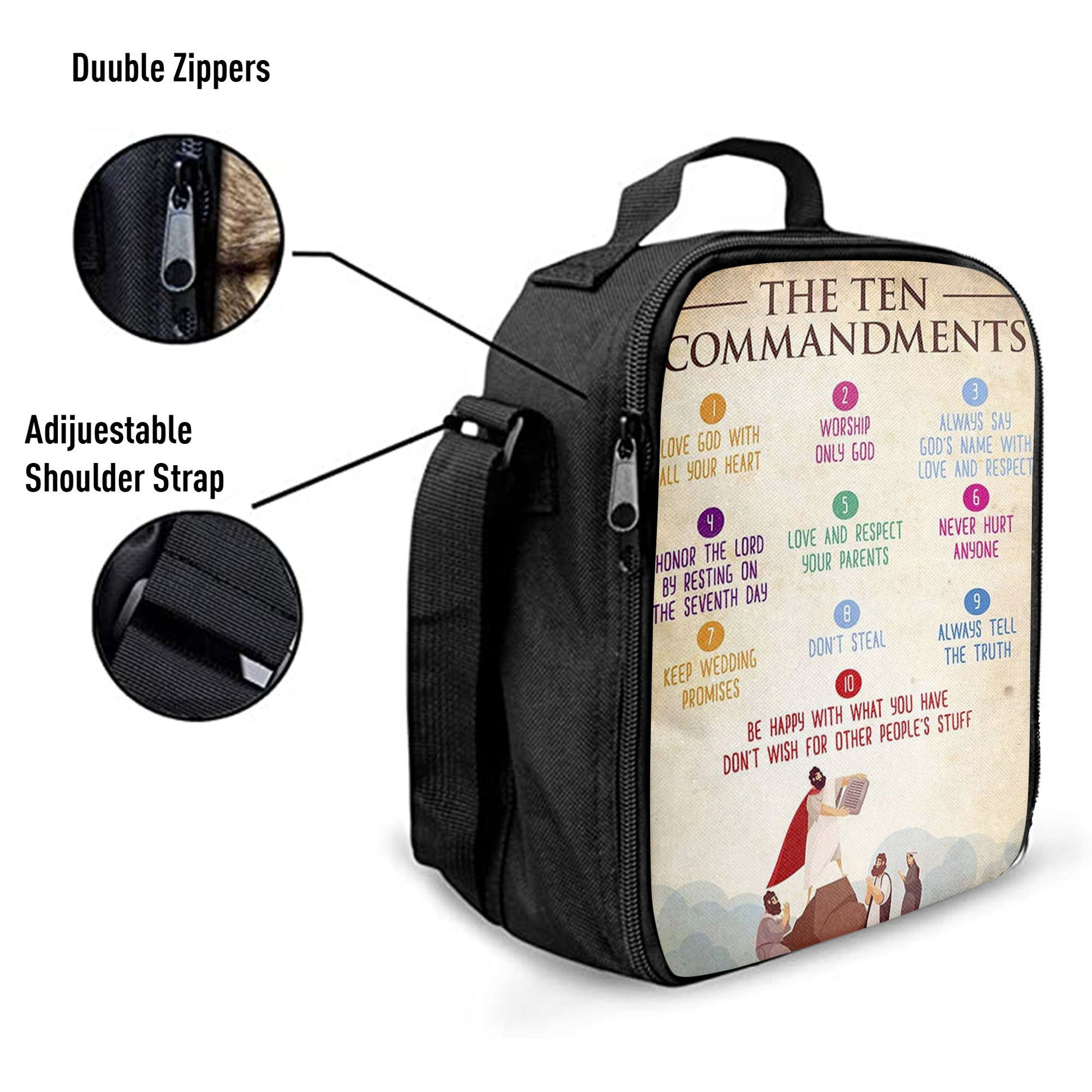 The Ten Commandment Lunchbag Lunch Bag, Christian Lunchbag Lunch Bag