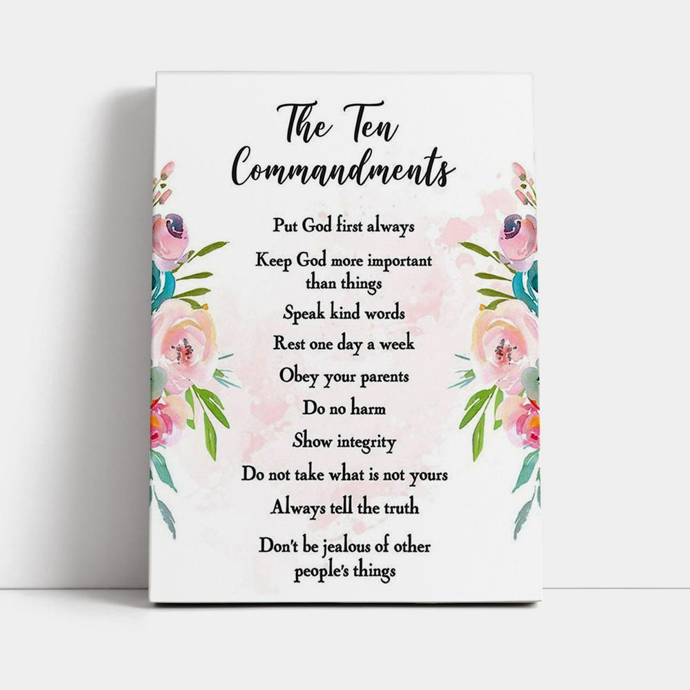 The Ten Commandments Canvas Prints For Classroom Church Sunday School Or Homeschool