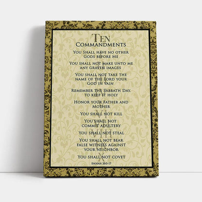 The Ten Commandments Canvas Wall Art - Girls Wall Decor Kids Bedroom Decor Kids Wall Art