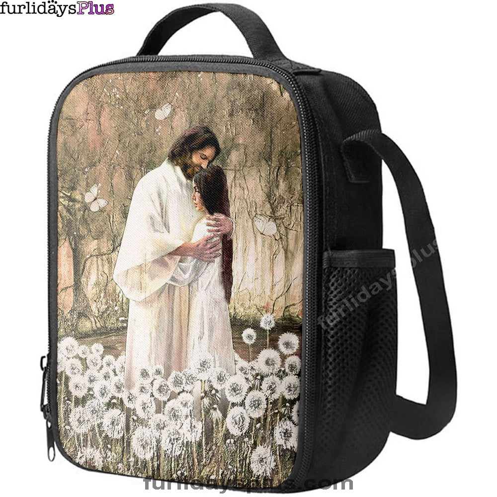 The World In His Arm Dandelion Field Lunch Bag, Christian Art, Bible Verse Lunch Bag