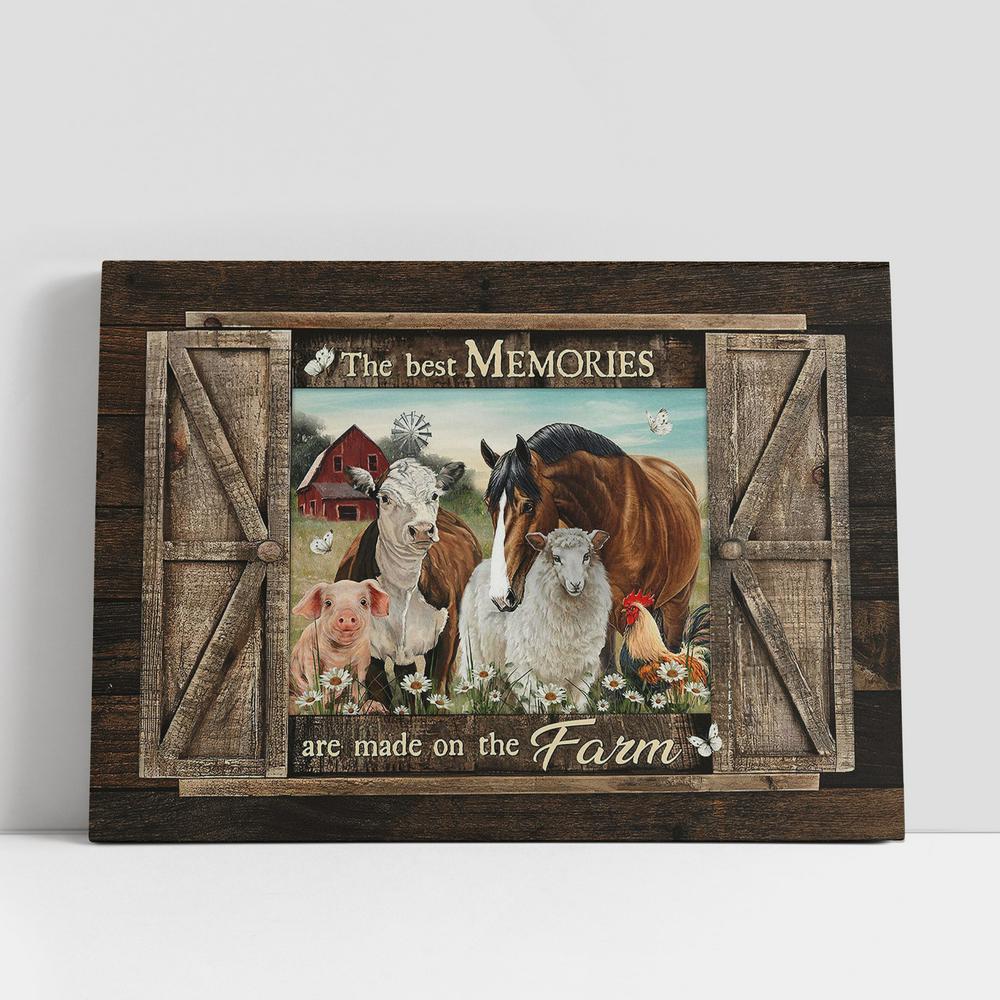 The best memories are made on the farm Canvas Wall Art, Bible Verse Canvas, Religious Prints