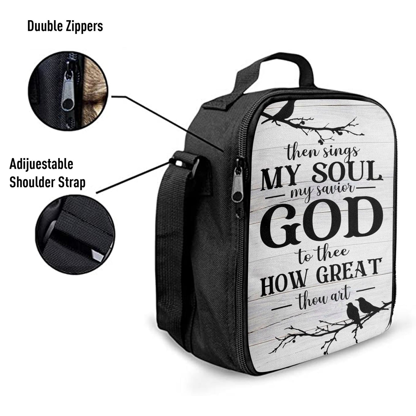 Then Sings My Soul My Savior God To Thee Bird Lunchbag, Bible Verse Lunchbag, Scripture Lunch Bag