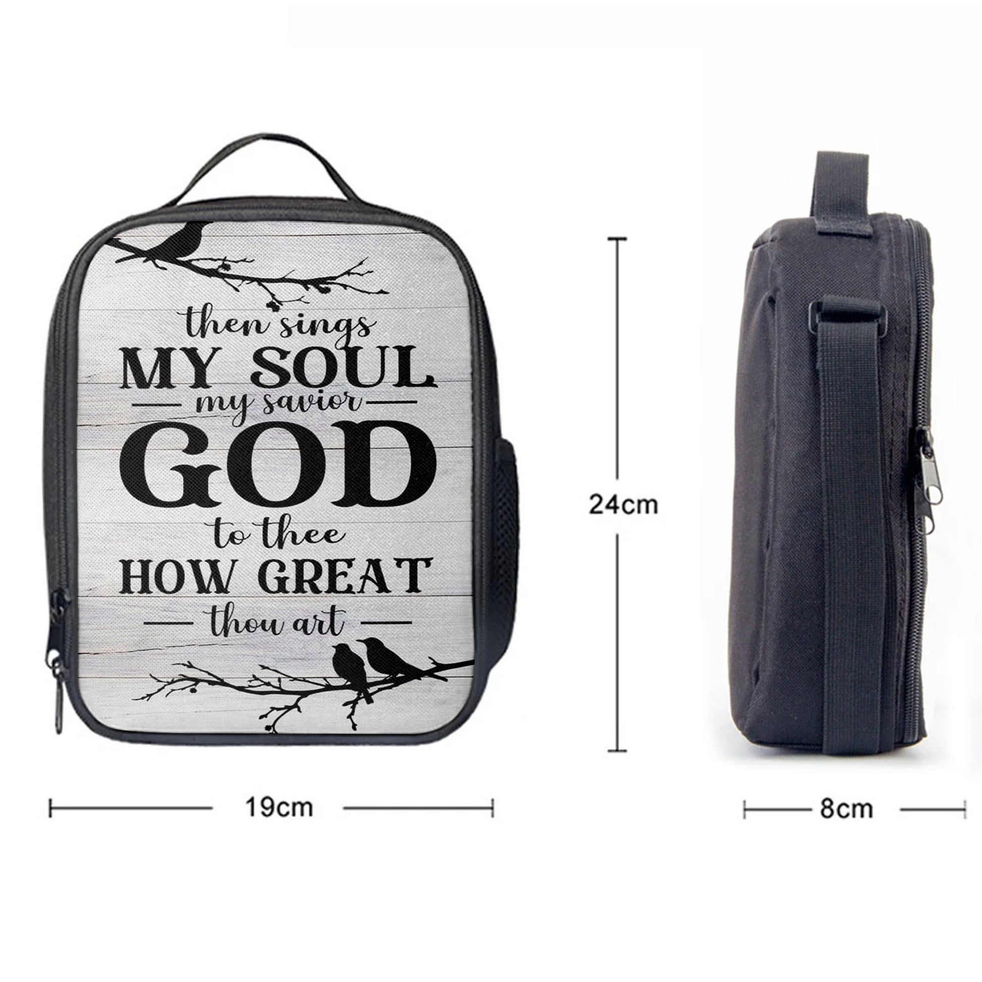 Then Sings My Soul My Savior God To Thee Bird Lunchbag, Bible Verse Lunchbag, Scripture Lunch Bag
