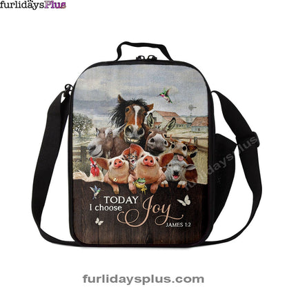 Today I Choose Joy Animal Hummingbird Lunchbag Lunch Bag, Christian Lunchbag, Bible Verse Lunch Bag