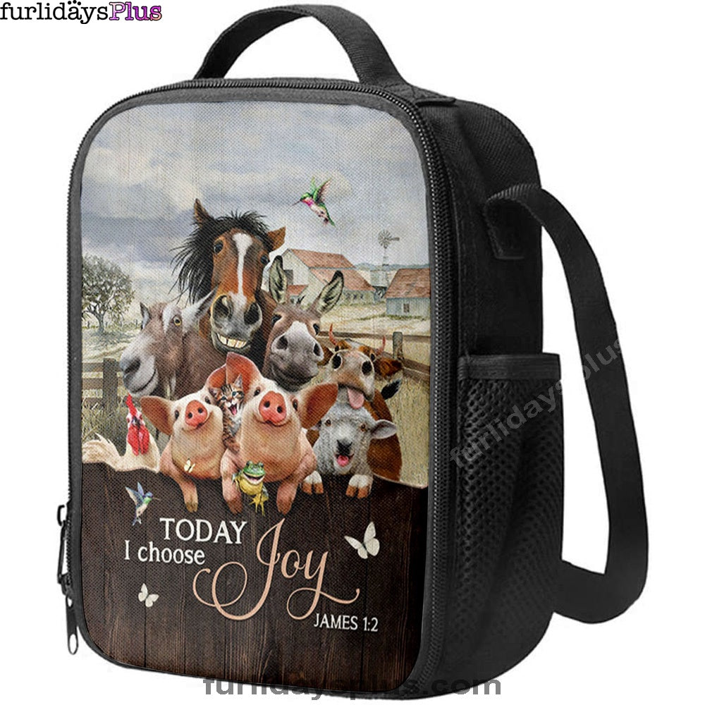 Today I Choose Joy Animal Hummingbird Lunchbag Lunch Bag, Christian Lunchbag, Bible Verse Lunch Bag