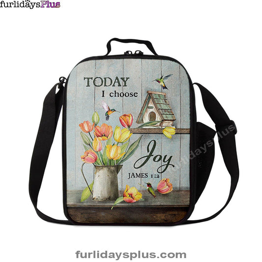 Today I Choose Joy Brilliant Tulip Lunchbag, Christian Lunch Bag
