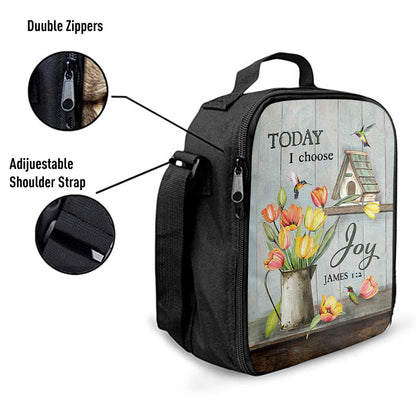 Today I Choose Joy Brilliant Tulip Lunchbag, Christian Lunch Bag