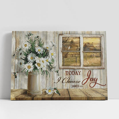 Today I Choose Joy Cat Flower Butterfly Large Canvas, Christian Gifts Canvas Prints, Religious Canvas Art