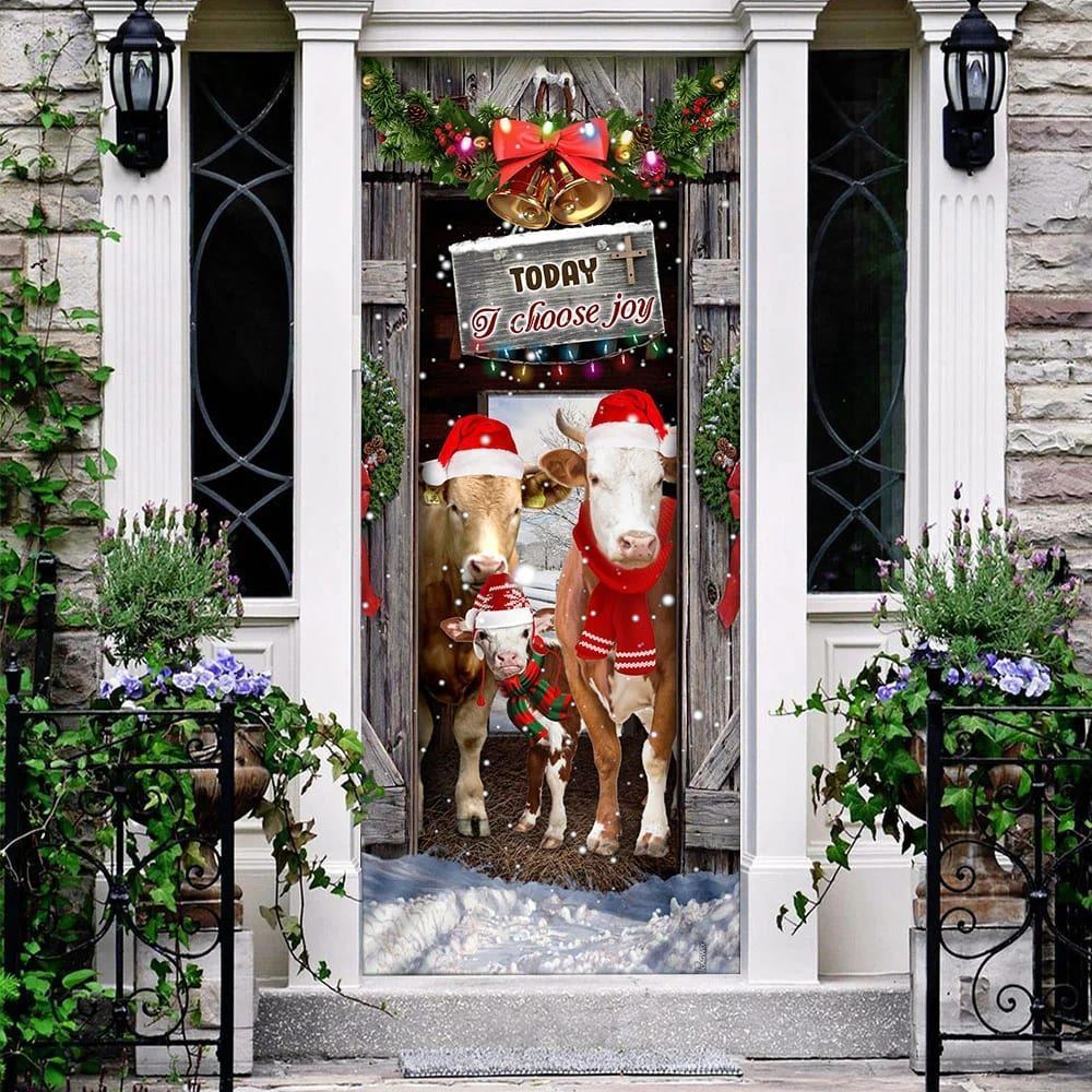 Today I Choose Joy Cattle Farmhouse Door Cover