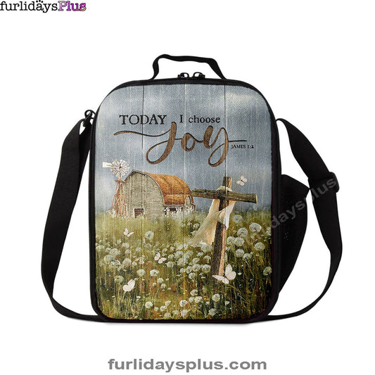 Today I Choose Joy Dandelion Field Lunch Bag, Inspirational Lunch Bag, Christian Lunch Bag