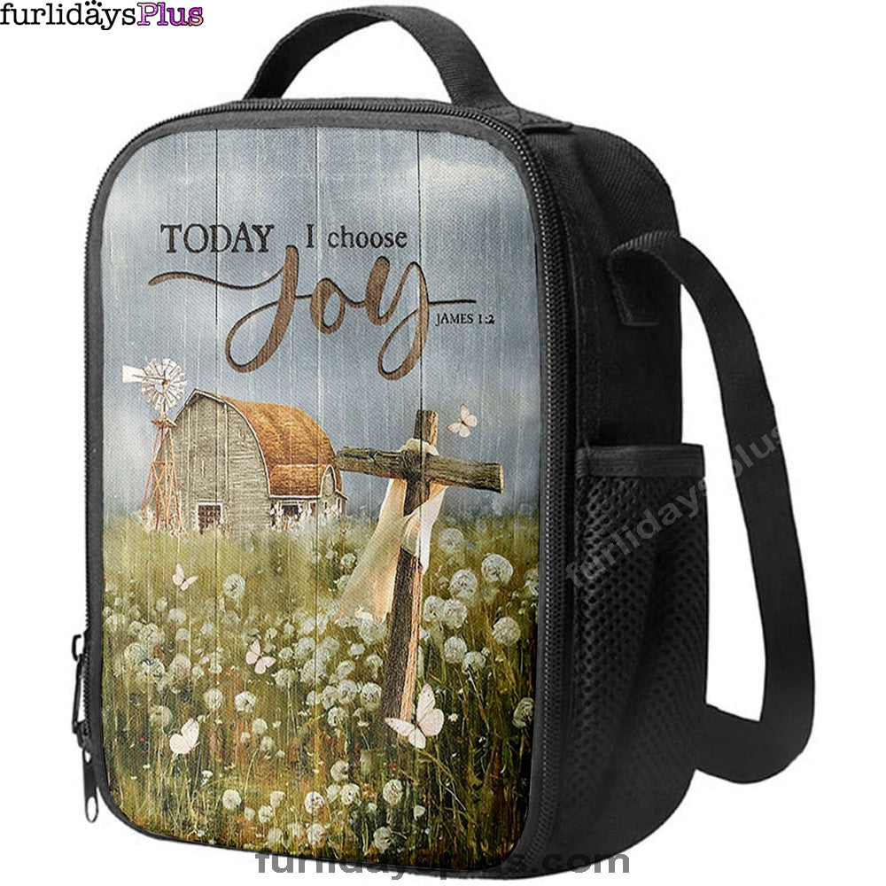 Today I Choose Joy Dandelion Field Lunch Bag, Inspirational Lunch Bag, Christian Lunch Bag