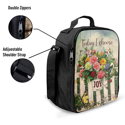 Today I Choose Joy Flower Pot Hummingbird Lunch Bag, Inspirational Lunch Bag, Christian Lunch Bag