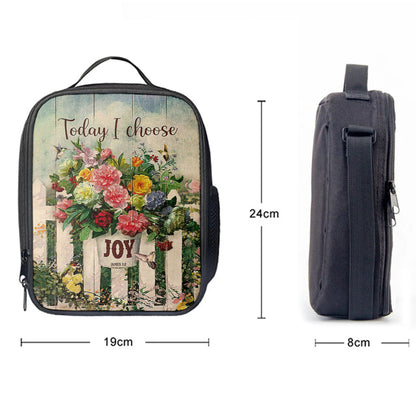 Today I Choose Joy Flower Pot Hummingbird Lunch Bag, Inspirational Lunch Bag, Christian Lunch Bag