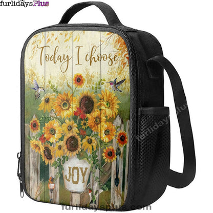 Today I Choose Joy Hummingbird Sunflower Lunchbag Lunch Bag, Bible Verse Lunchbag, Scripture Lunchbag