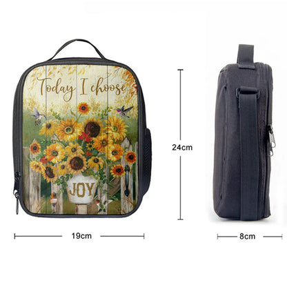 Today I Choose Joy Hummingbird Sunflower Lunchbag Lunch Bag, Bible Verse Lunchbag, Scripture Lunchbag