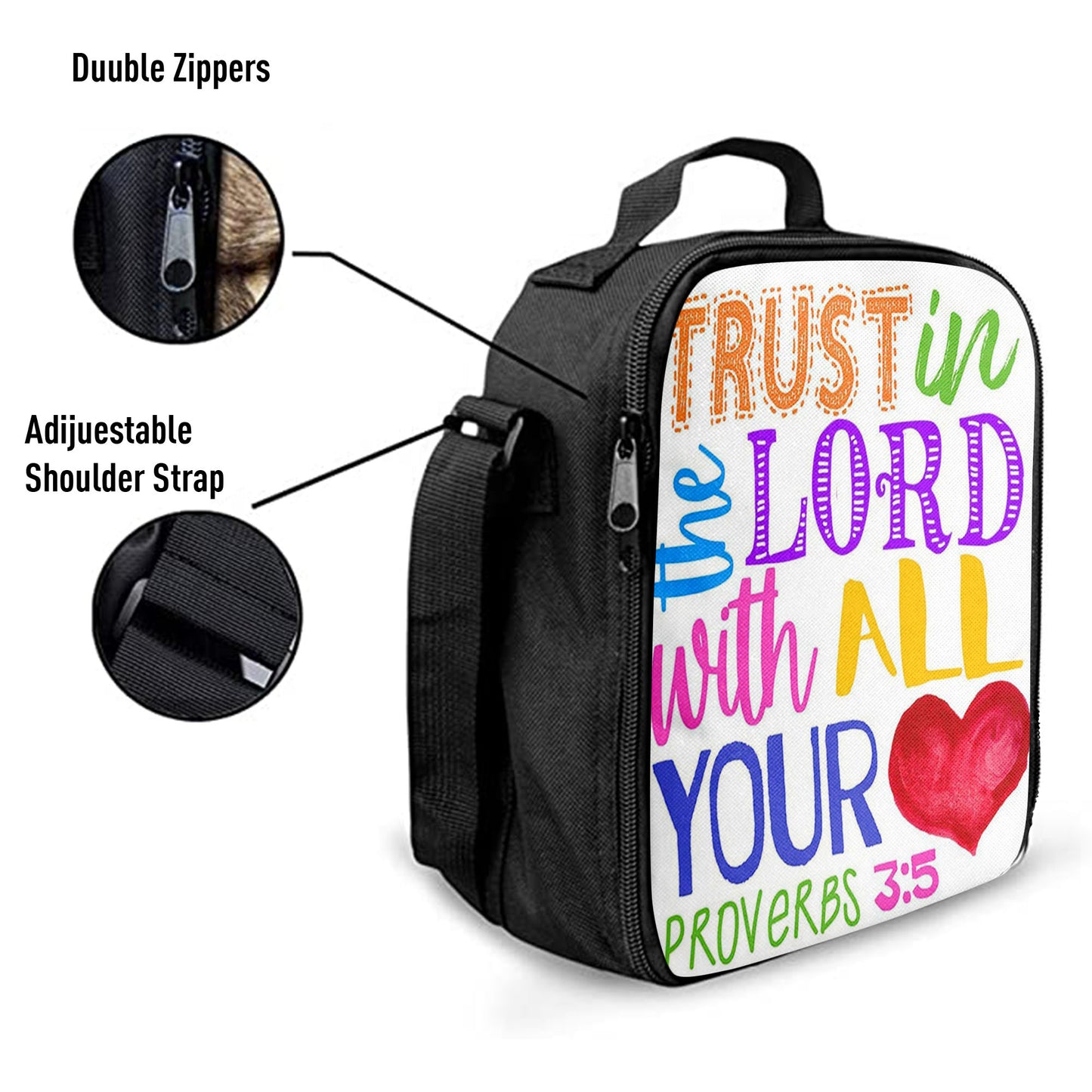 Trust In The Lord With All Your Heart Proverbs 3 15 Lunchbag, Christian Lunchbag Lunch Bag