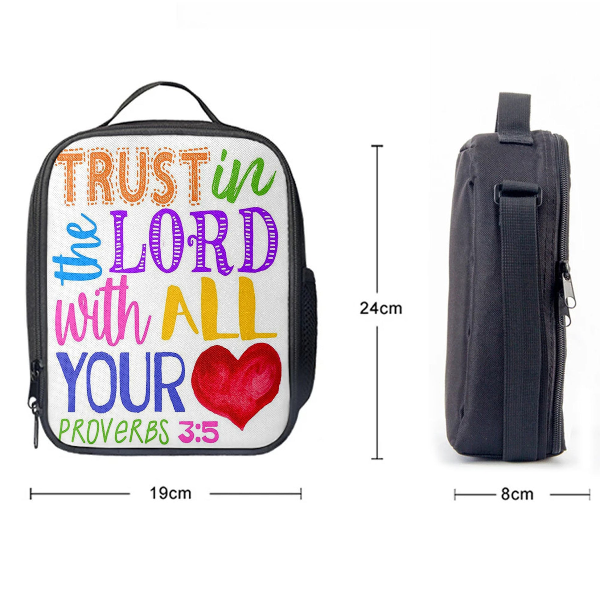 Trust In The Lord With All Your Heart Proverbs 3 15 Lunchbag, Christian Lunchbag Lunch Bag