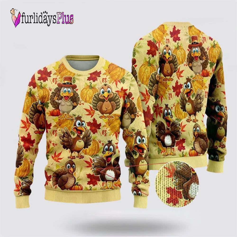 Turkey Maple Ugly Christmas Sweater For Men Women, Christmas Gift, Christmas Winter Fashion, Farmers Sweater