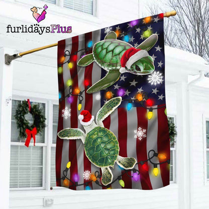 Turtle Christmas Flag Merry Christmas