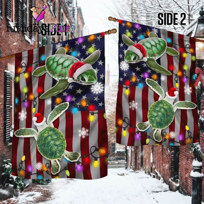 Turtle Christmas Flag Merry Christmas