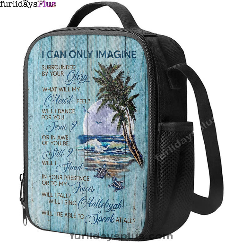 Turtles I Can Only Imagine Lunch Bag, Christian Art, Bible Verse Lunch Bag
