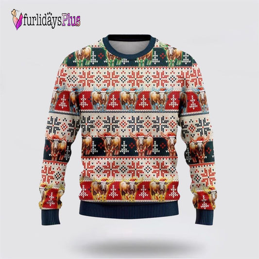 Tx Longhorn Ugly Christmas Sweater For Men Women, Christmas Gift, Christmas Winter Fashion, Farmers Sweater