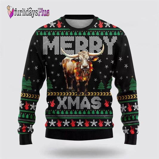 Tx Longhorn Ugly Christmas Sweaters, Christmas Gift, Christmas Winter Fashion, Farmers Sweater