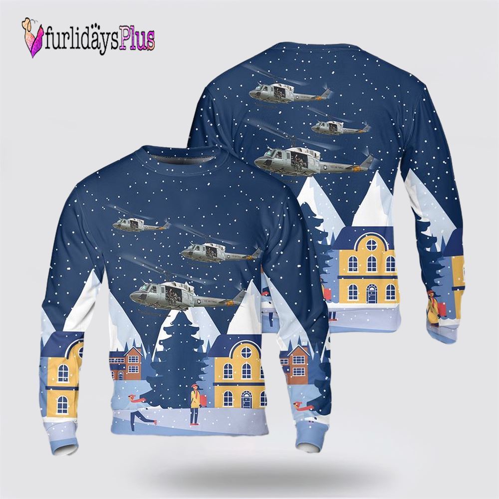 US Air Force Bell UH-1N Twin Huey 3D Sweater, Christmas Gift For Military Personnel