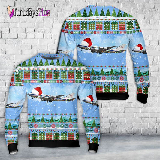 US Air Force Boeing E 4B Nightwatch Christmas AOP Sweater