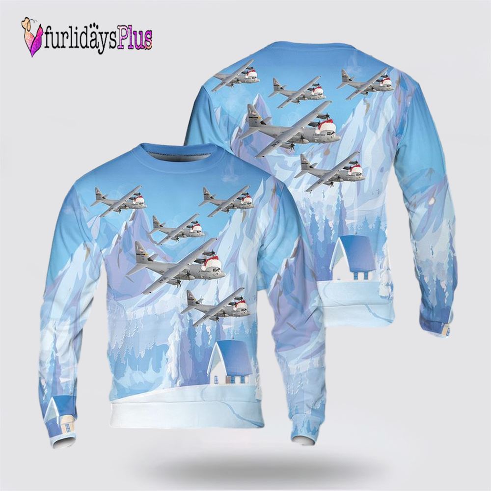 US Air Force C-130J Super Hercules 3D Sweater, Christmas Gift For Military Personnel