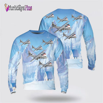 US Air Force C-130J Super Hercules 3D Sweater, Christmas Gift For Military Personnel
