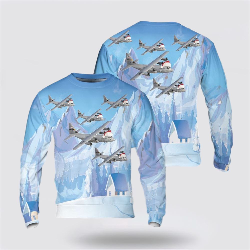 US Air Force C-130J Super Hercules 3D Sweater, Sweater For Military Personnel
