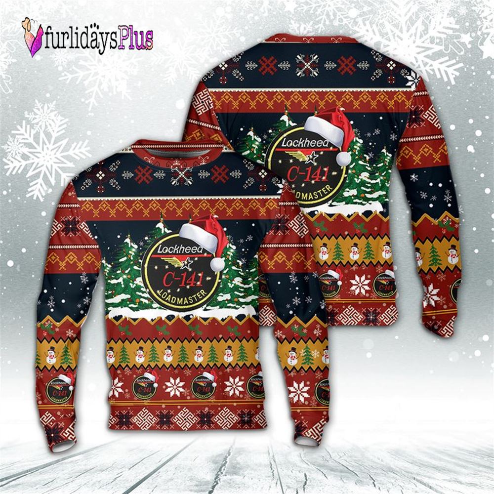 US Air Force C 141 Loadmaster Christmas AOP Sweater