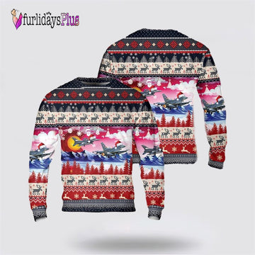 US Air Force Colorado Air National Guard 140th Wing F-16 Falcon Christmas Sweater 3D, Christmas Gift For Military Personnel