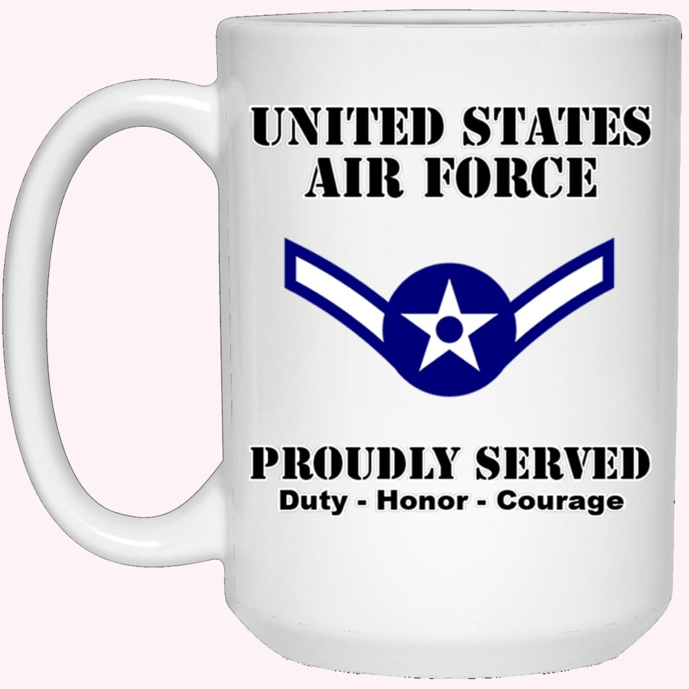US Air Force E-2 Airman Amn E2 Ranks Enlisted Airman Ranks White Coffee Mug