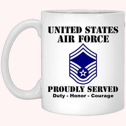 US Air Force E-8 Senior Master Sergeant SMSgt E8 Noncommissioned Officer Ranks White Coffee Mug