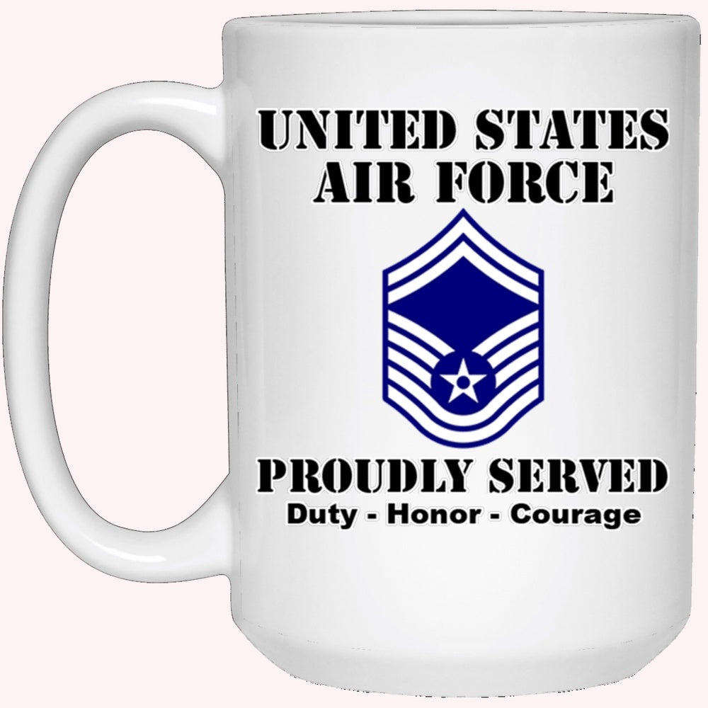 US Air Force E-8 Senior Master Sergeant SMSgt E8 Noncommissioned Officer Ranks White Coffee Mug