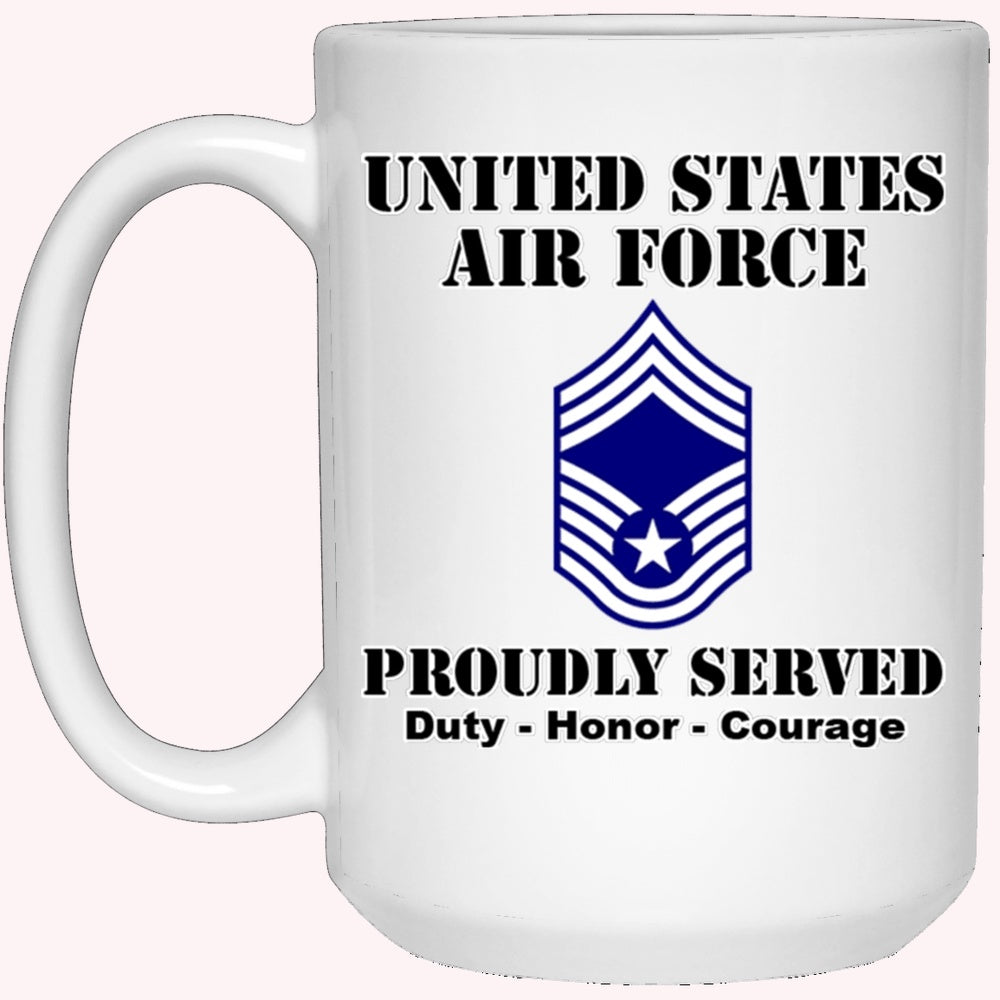US Air Force E-9 Chief Master Sergeant CMSgt E9 Noncommissioned Officer Ranks White Coffee Mug