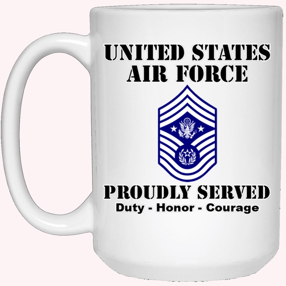 US Air Force E-9 Chief Master Sergeant Of The Air Force E9 CMSAF Noncommissioned Officer (Special) Ranks White Coffee Mug