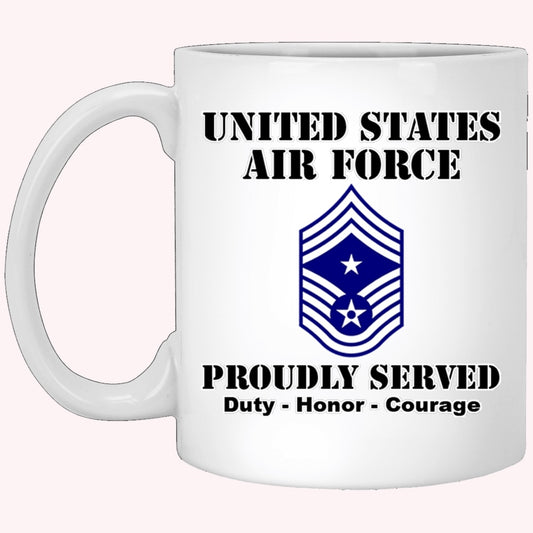 US Air Force E-9 Command Chief Master Sergeant CCM E9 Noncommissioned Officer Ranks White Coffee Mug