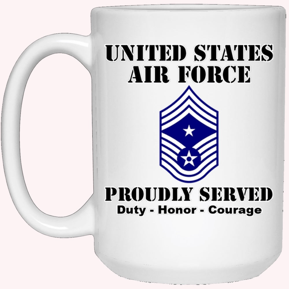 US Air Force E-9 Command Chief Master Sergeant CCM E9 Noncommissioned Officer Ranks White Coffee Mug
