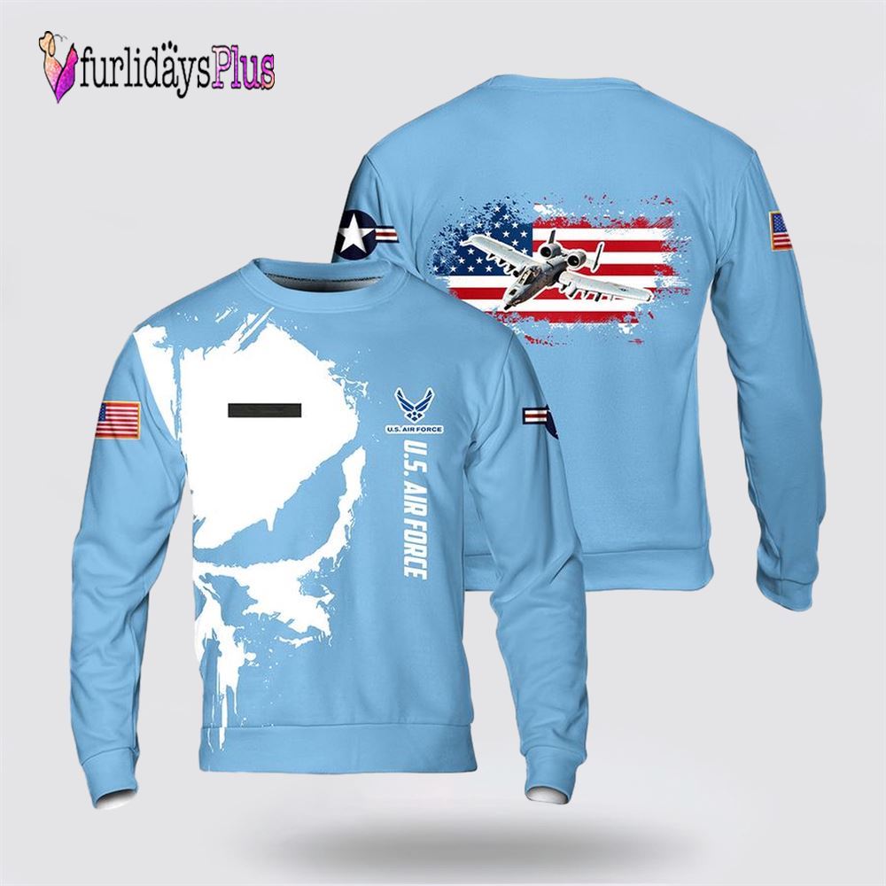 US Air Force Fairchild Republic A-10 Thunderbolt II Sweater 3D, Christmas Gift For Military Personnel