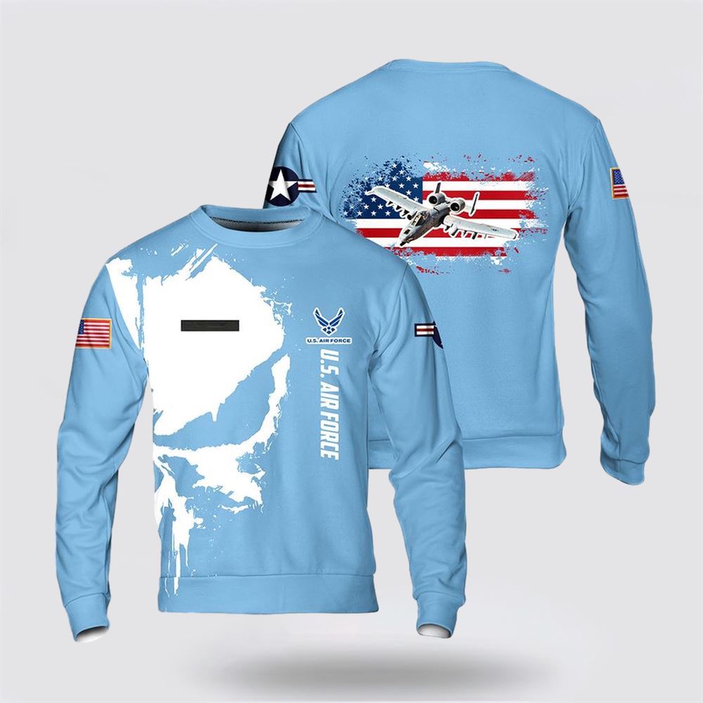 US Air Force Fairchild Republic A-10 Thunderbolt II Sweater 3D, Sweater For Military Personnel