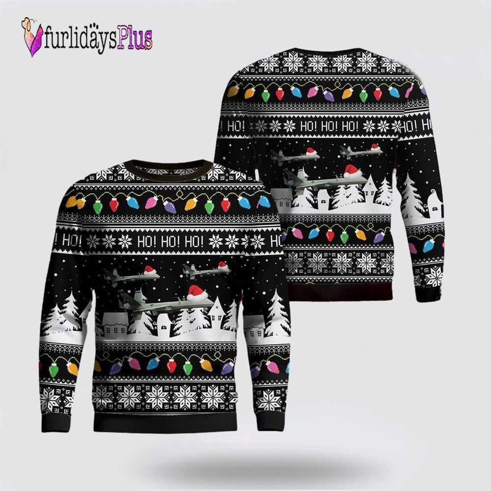 US Air Force General Atomics MQ-9 Reaper Christmas AOP Sweater, Christmas Gift For Military Personnel