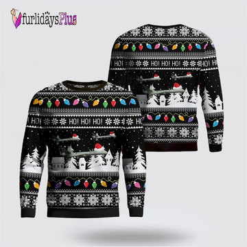 US Air Force General Atomics MQ-9 Reaper Christmas AOP Sweater, Christmas Gift For Military Personnel